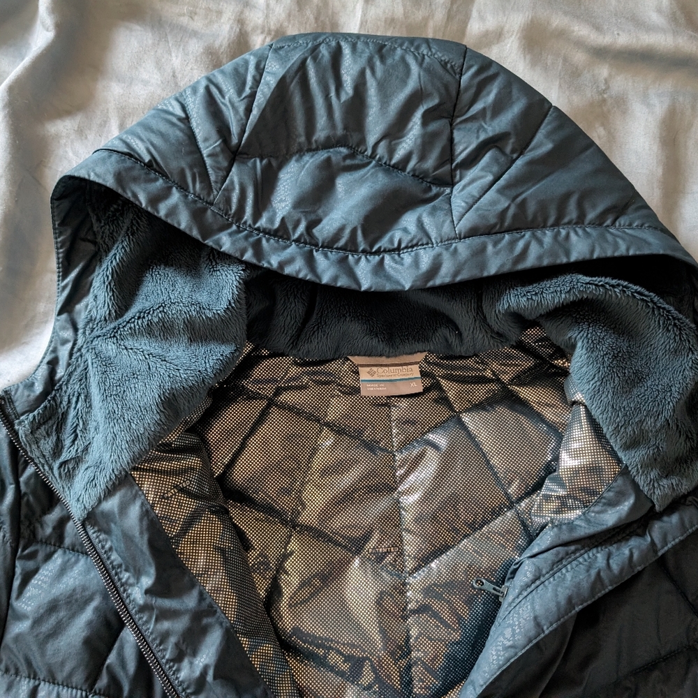Columbia Women's Teal Hooded Puffer Jacket - Women's Powder Lite™ Hooded Jacket - Picture 5 of 13